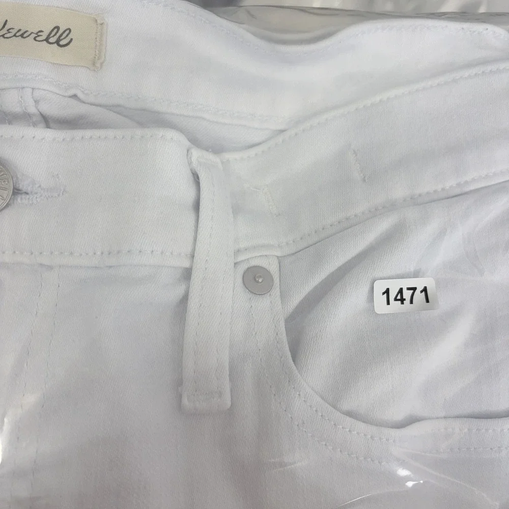 Madewell Jeans Women's 31 Stovepipe High Rise White Stretch Summer Resort‎